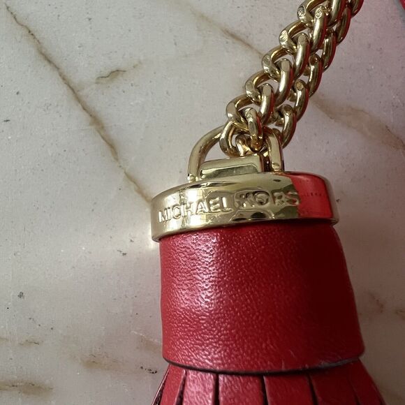 MICHAEL KORS Ginny Bright Red Leather Medium Crossbody Camera Bag - Picture 6 of 13